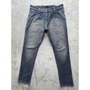 Philipp Plein Jeans Mens Measured 34x28 Blue Slim Taper Studded Medium Denim